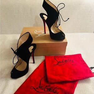 Christian Louboutin Campanina 120 Leather D'Orsay Pumps - Black